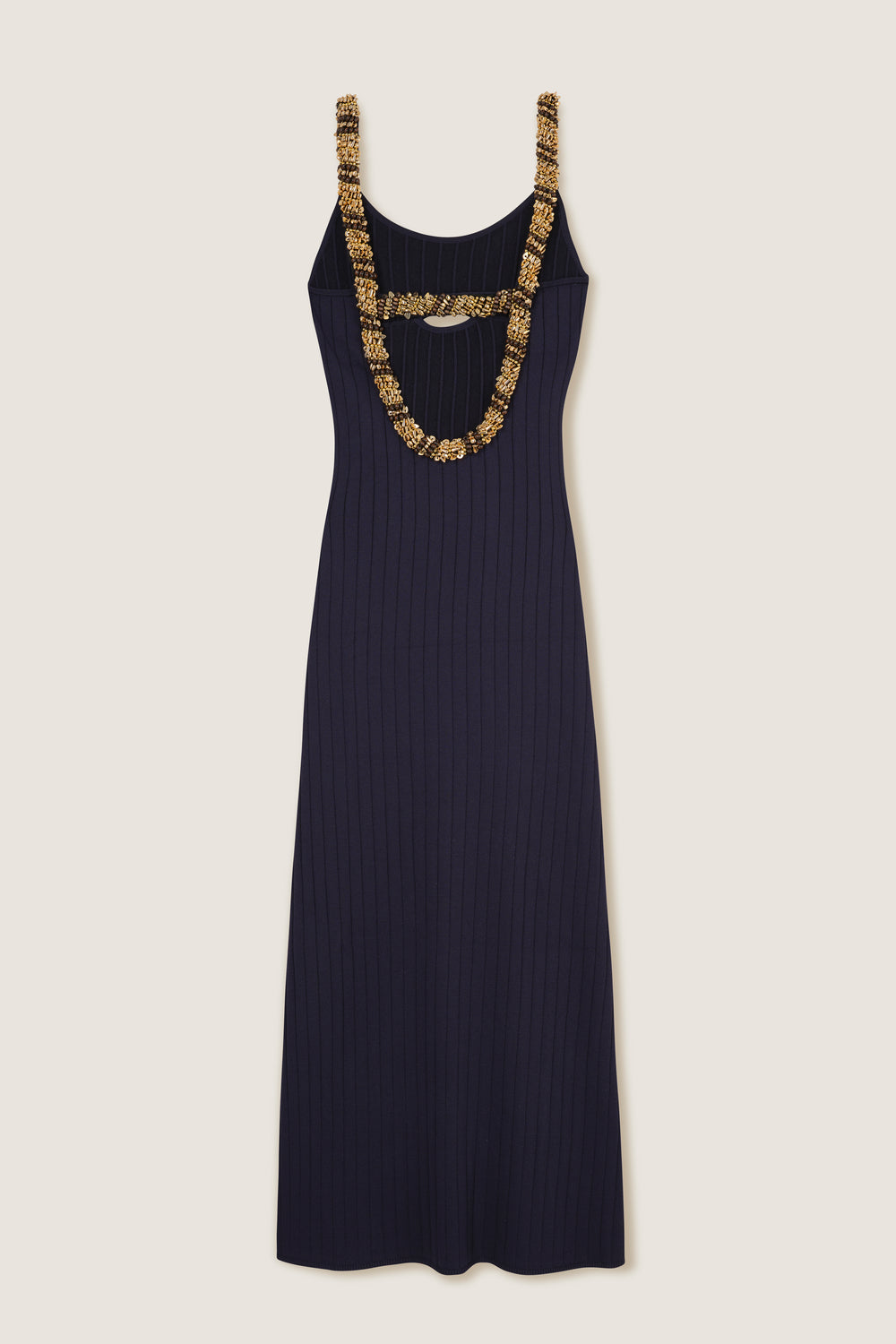 Robe longue en maille dos nu