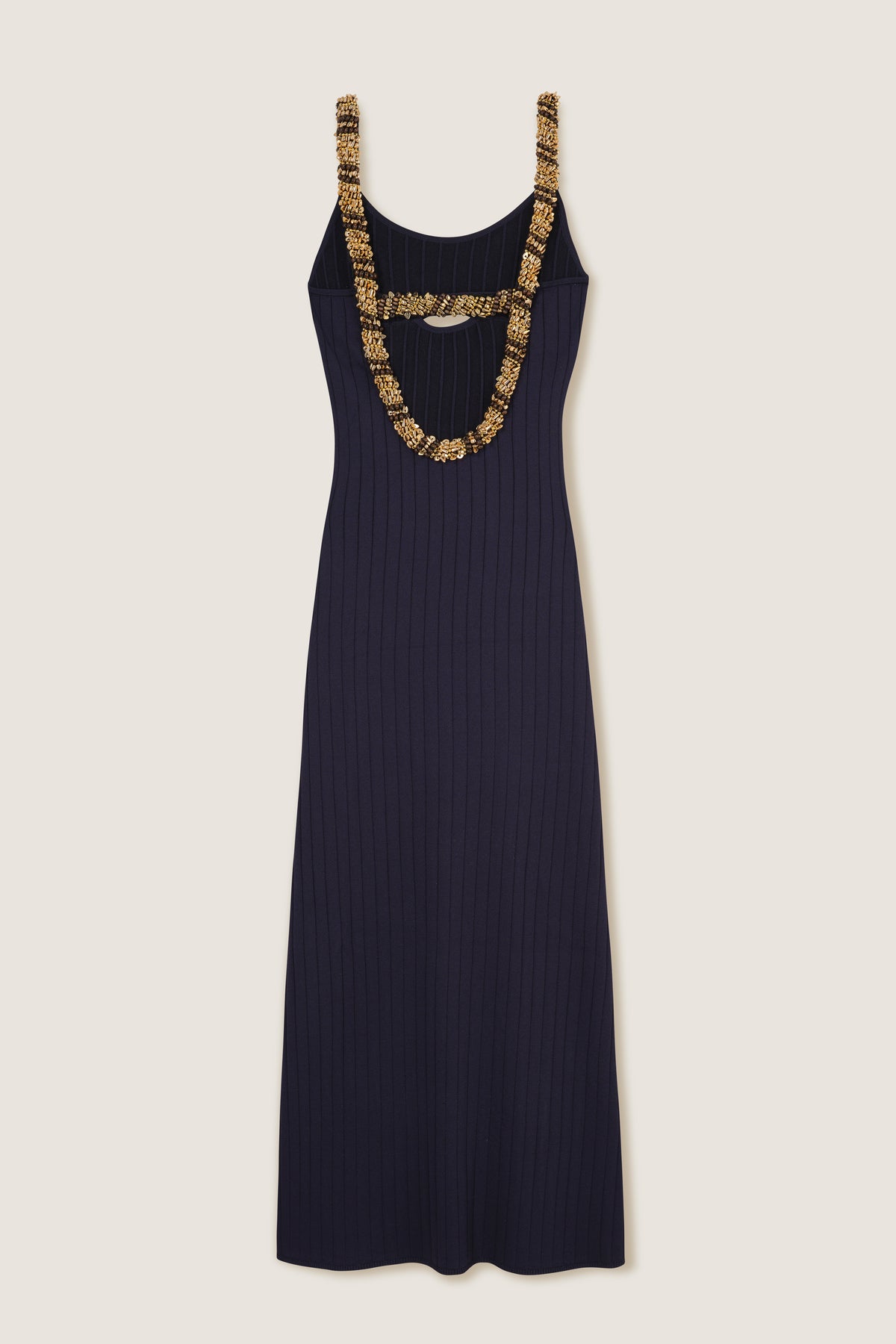 Long backless knit dress