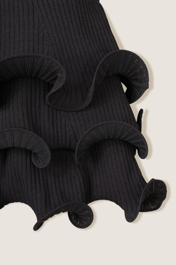 Ruffled knit dress