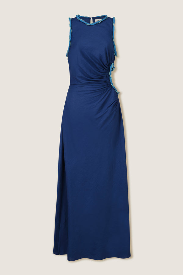 Robe longue strassée à découpe