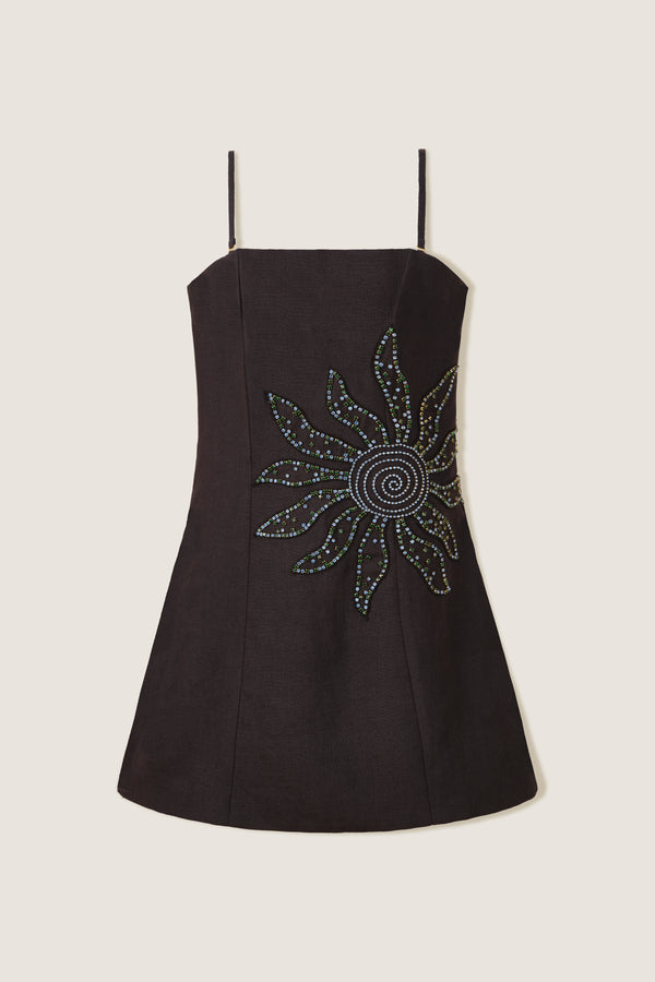 Robe bustier à soleil strass