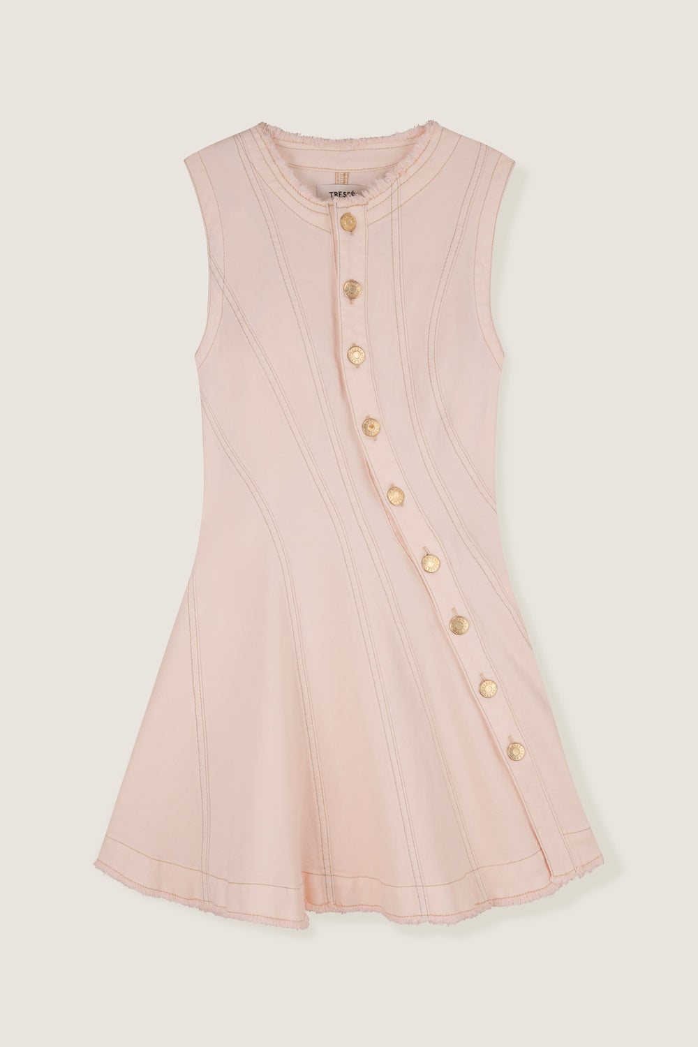 Robe en denim avec découpe en biais