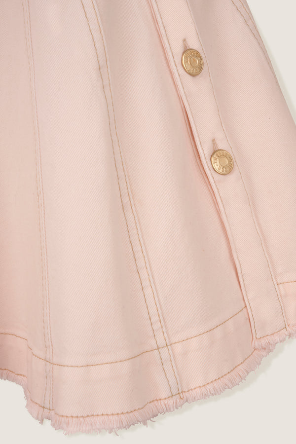 Robe en denim avec découpe en biais