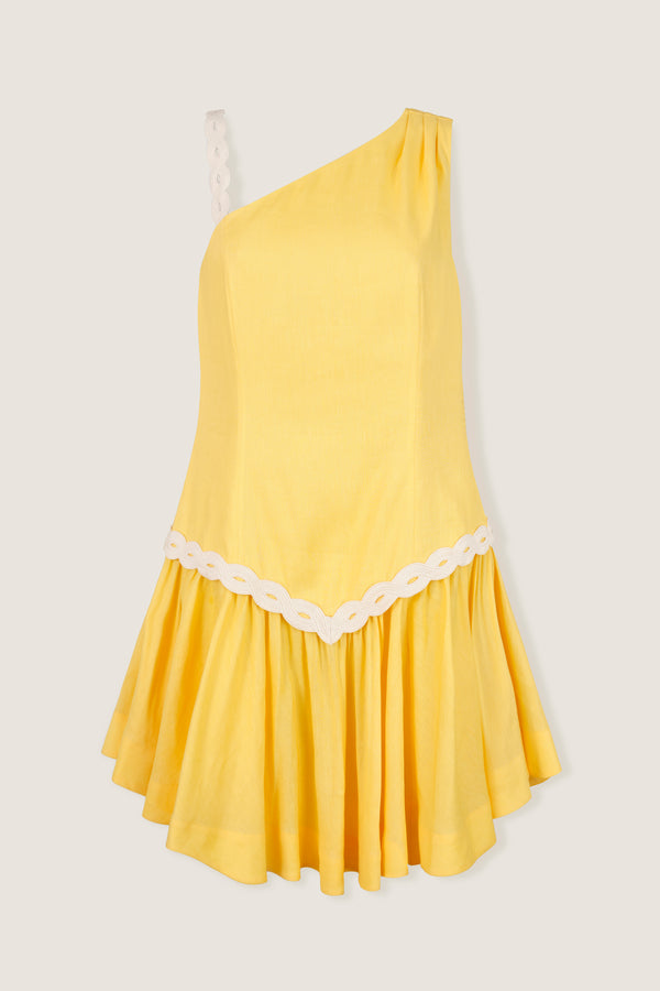 Short dress with pointed cutout