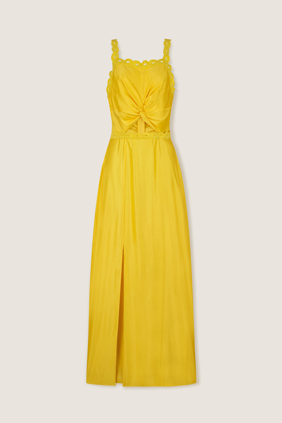 Robe longue satinée