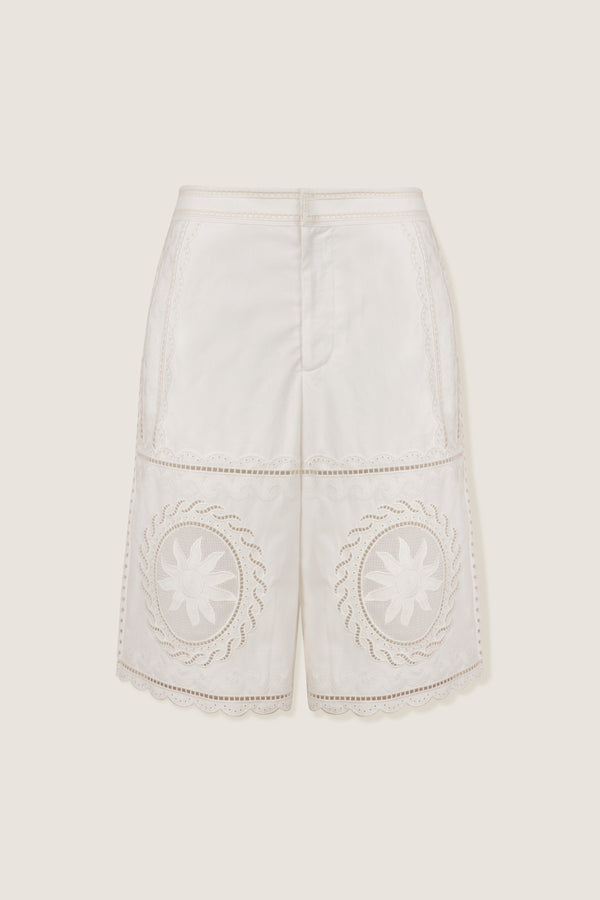Bermuda en broderie anglaise