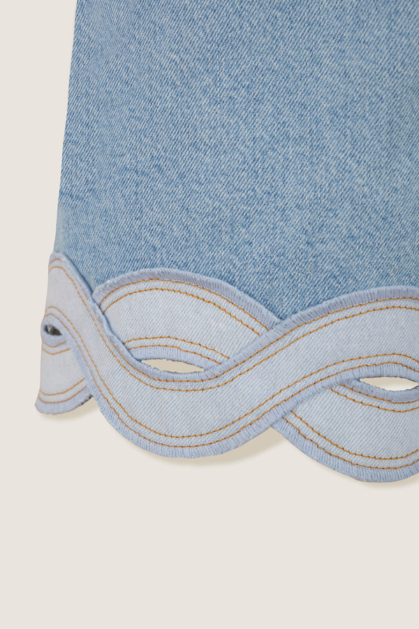 Short à tresse contrastée