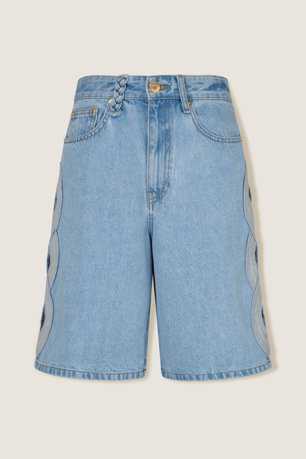 Bermuda à tresses ajourées