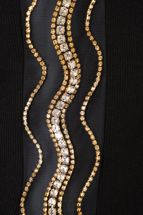 Top à strass brodés