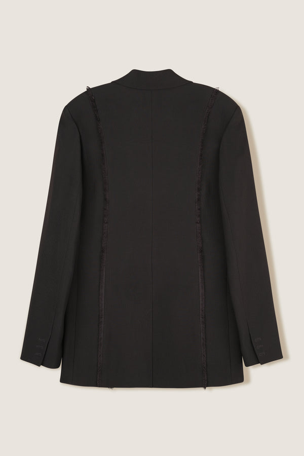 Tailored jacket with palm brooch