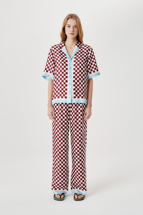 Checkered silk shirt