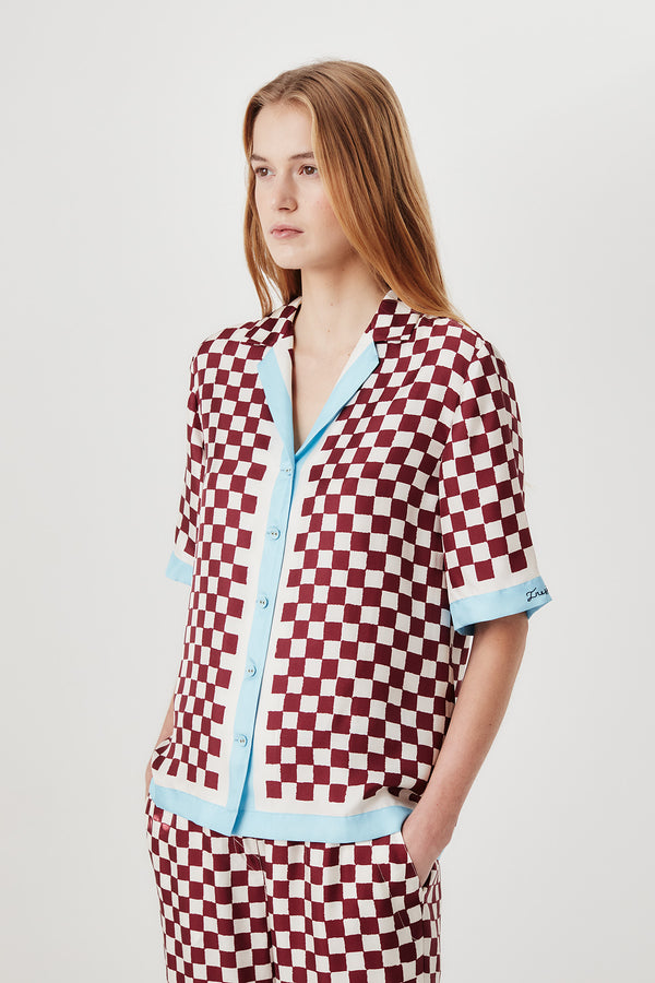 Checkered silk shirt