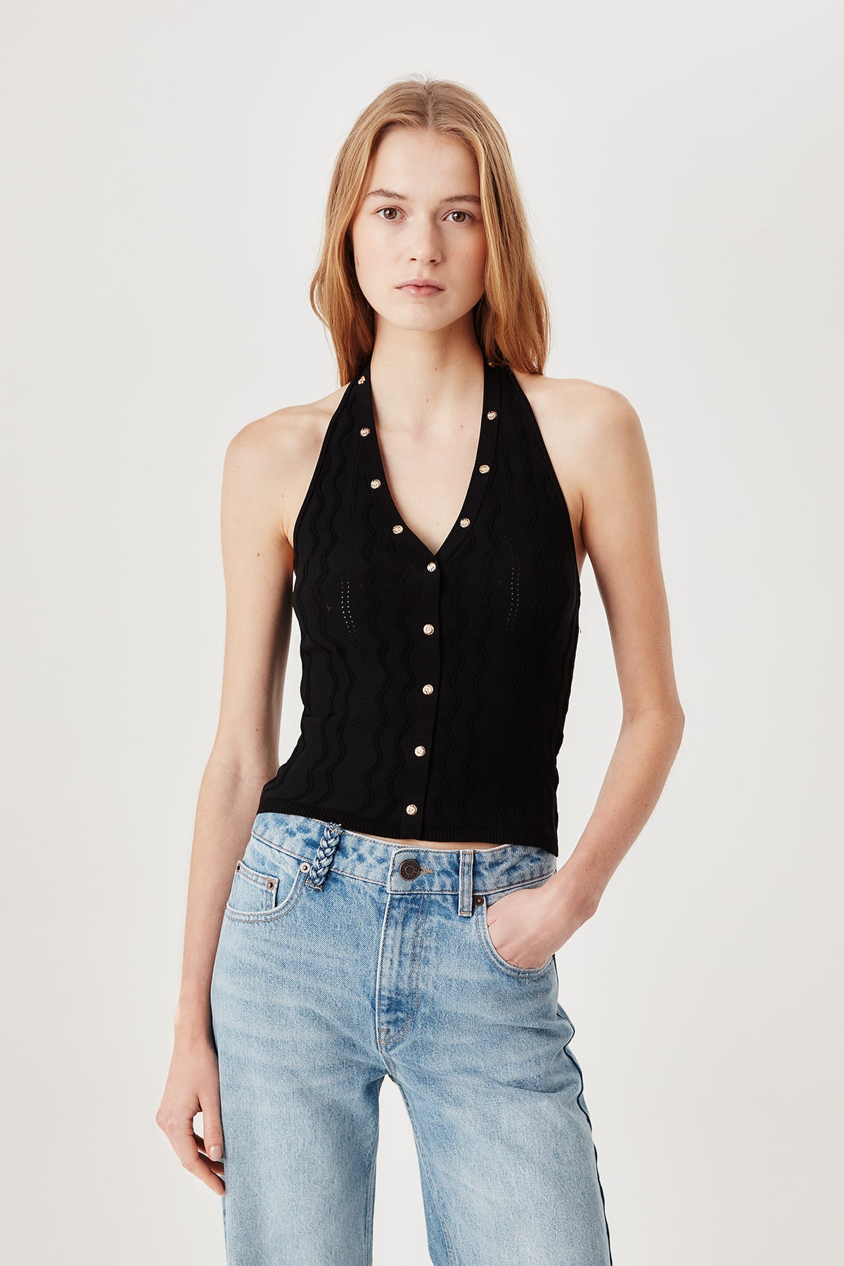 Top dos nu en maille