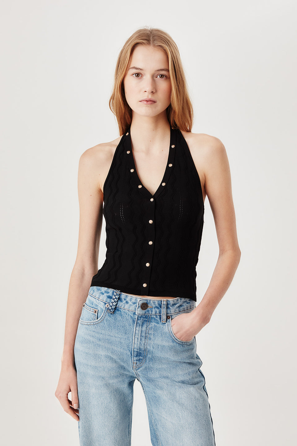 Top dos nu en maille