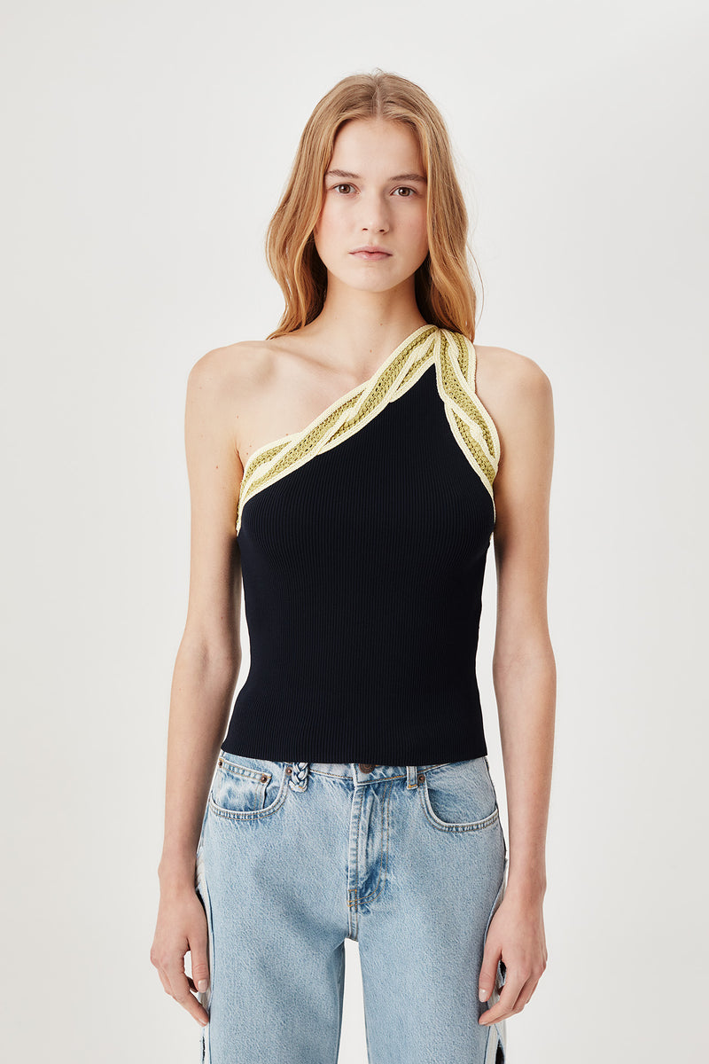 Top en maille épaule dénudée