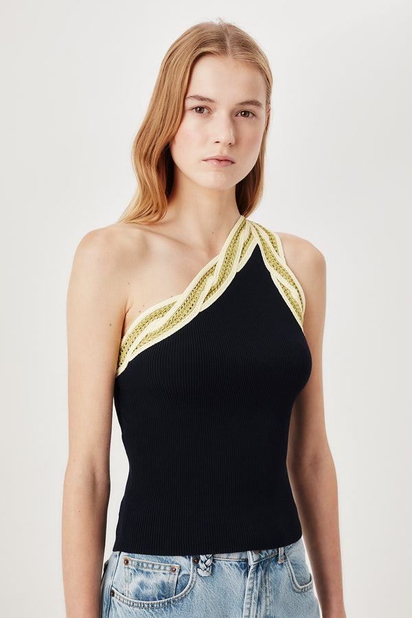 Top en maille épaule dénudée