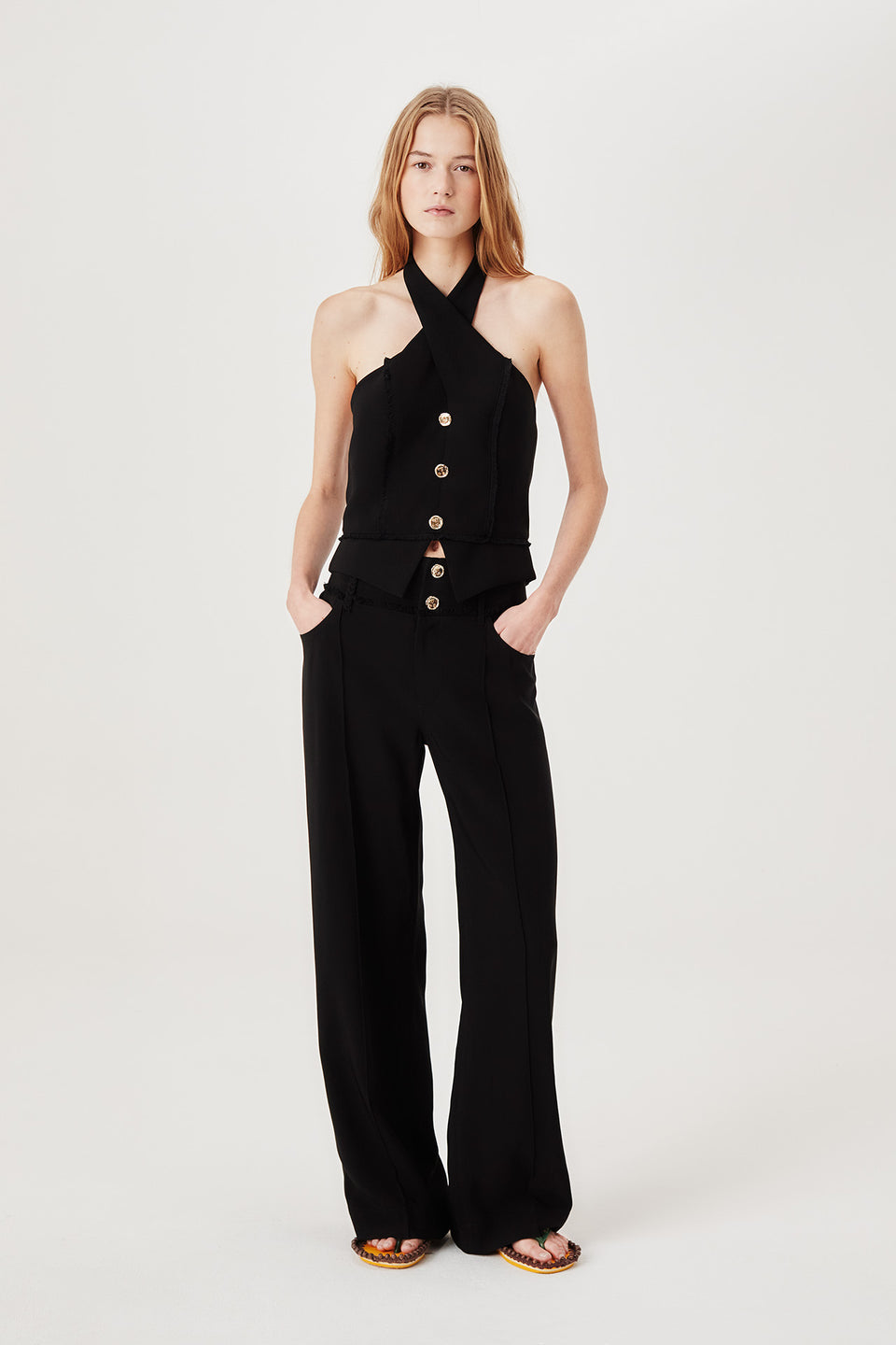 Pantalon tailleur taille haute