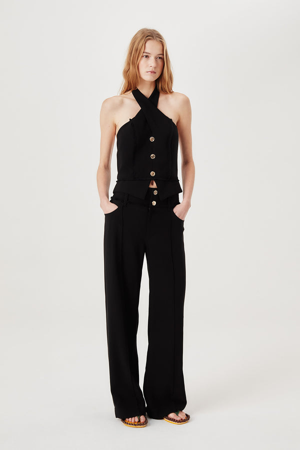 High waisted tailored pants