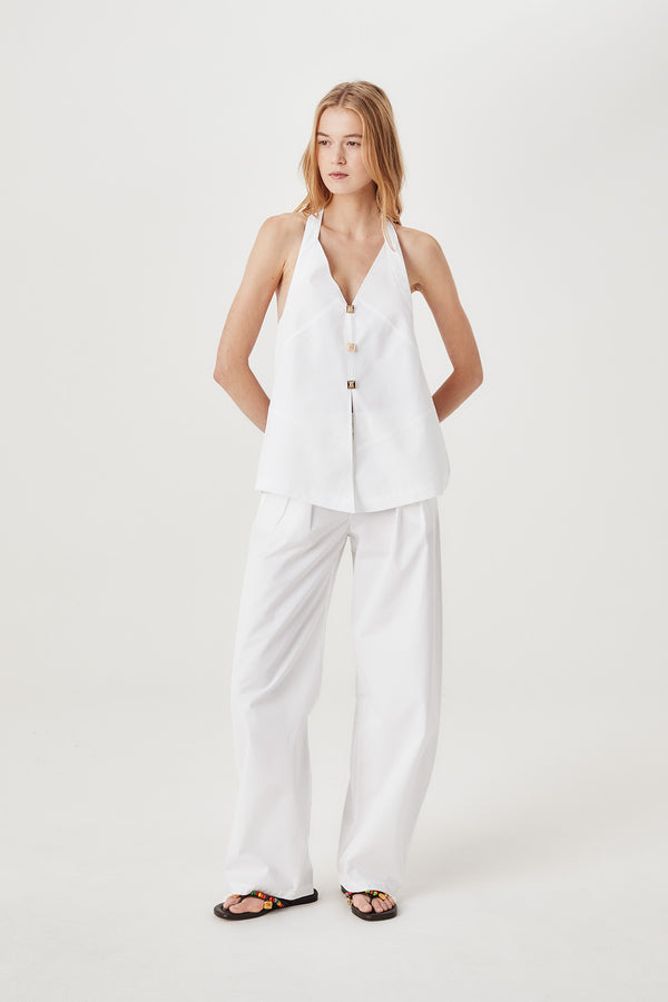 Top dos nu en popeline