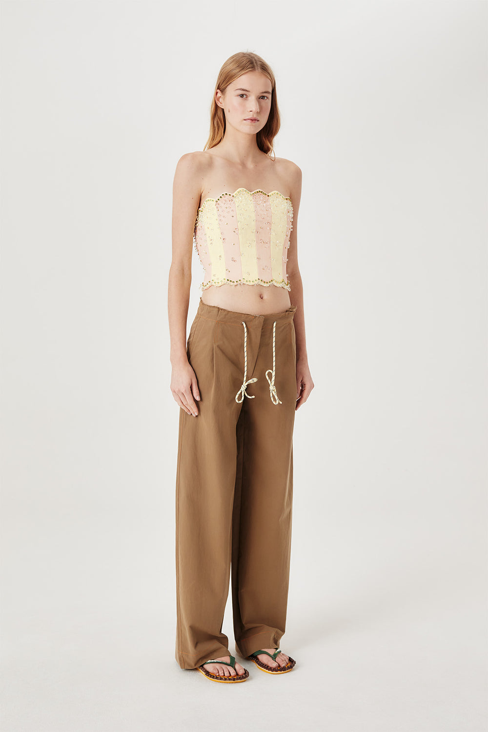 Pantalon à cordon coloré