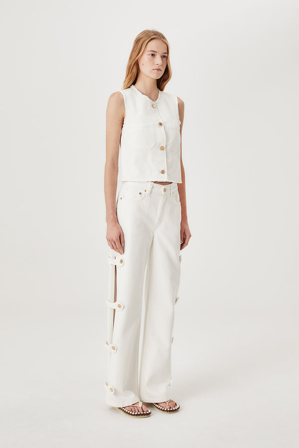 Denim à ouvertures boutonnées