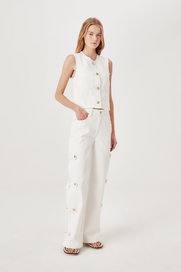 Denim à ouvertures boutonnées