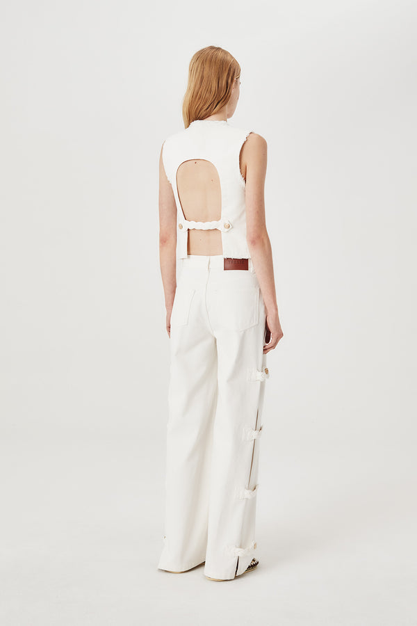 Denim à ouvertures boutonnées