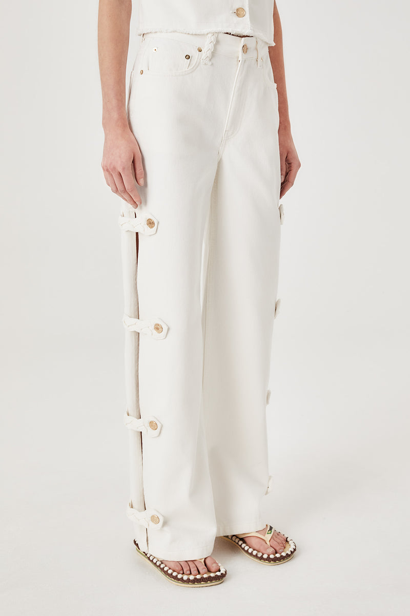 Denim à ouvertures boutonnées