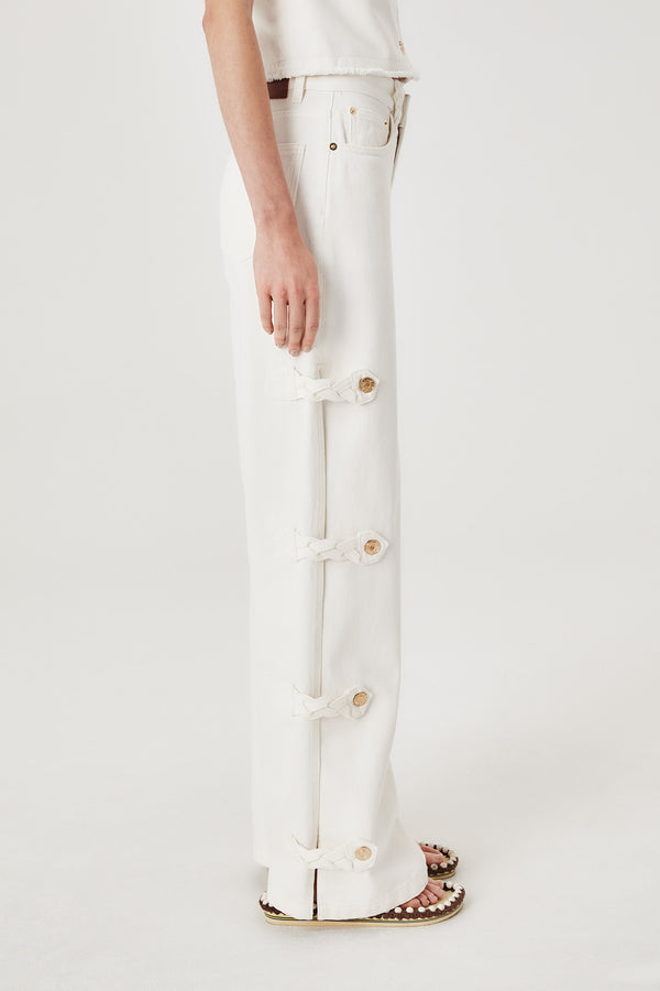 Denim à ouvertures boutonnées