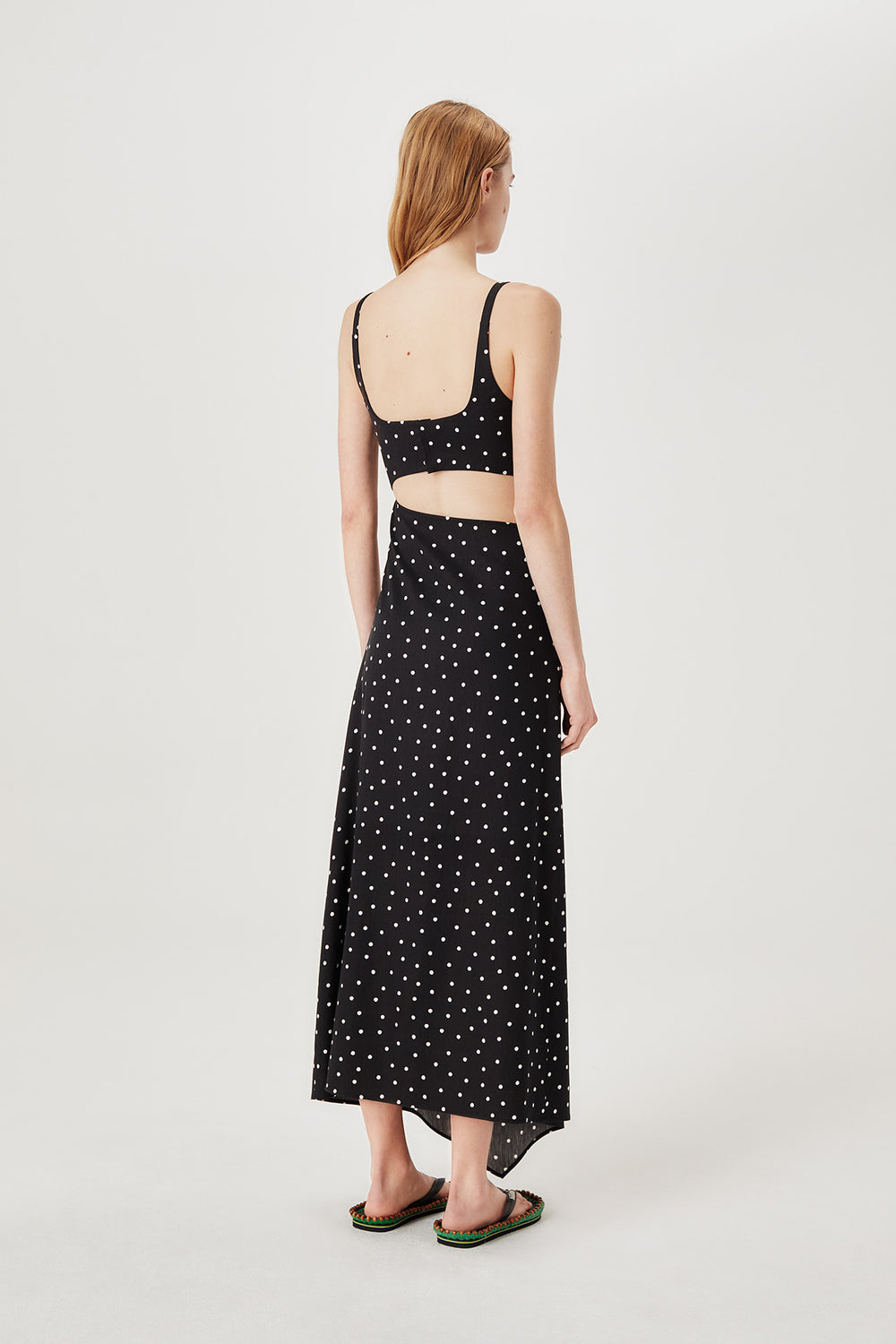 Robe longue à pois