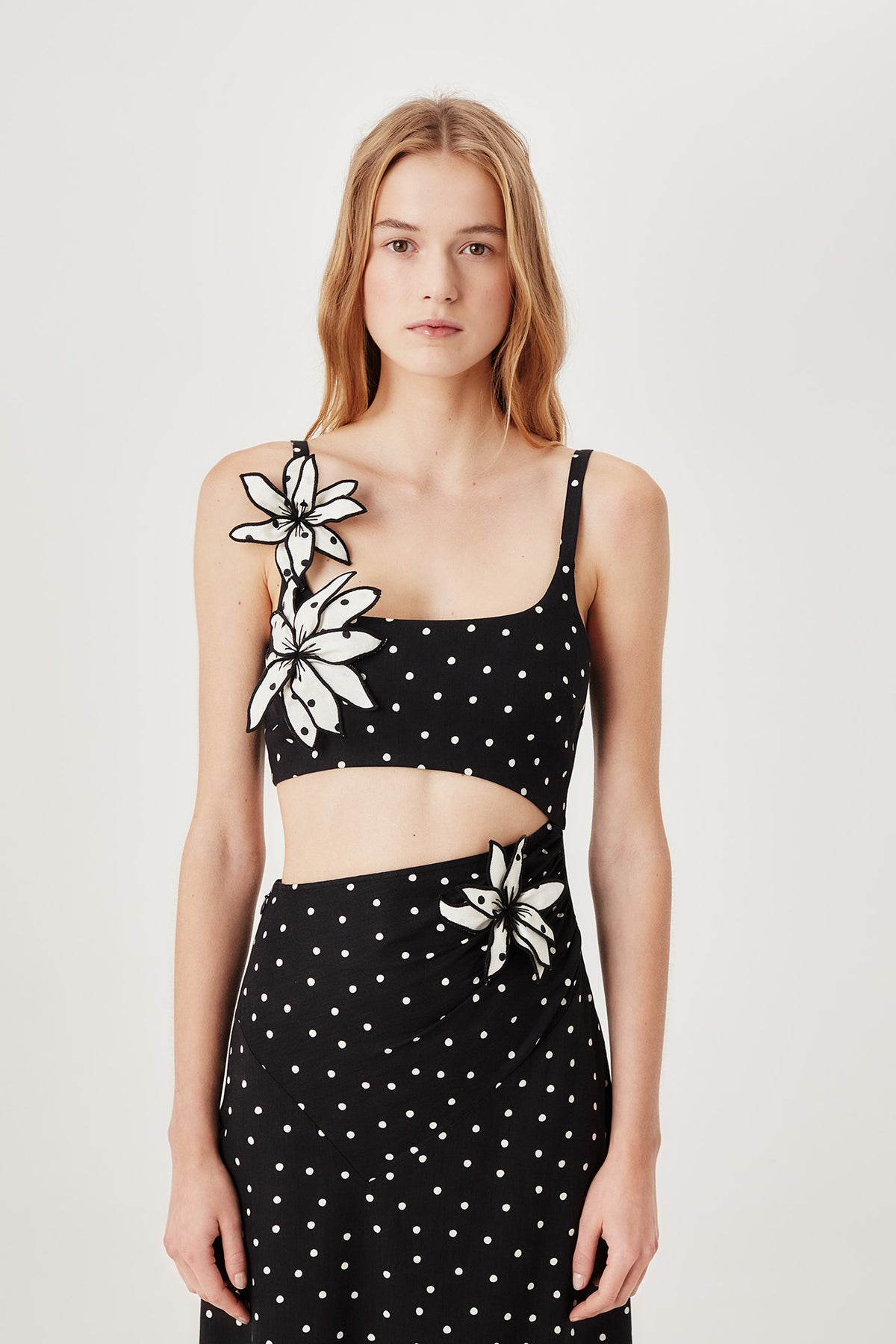 Robe longue à pois
