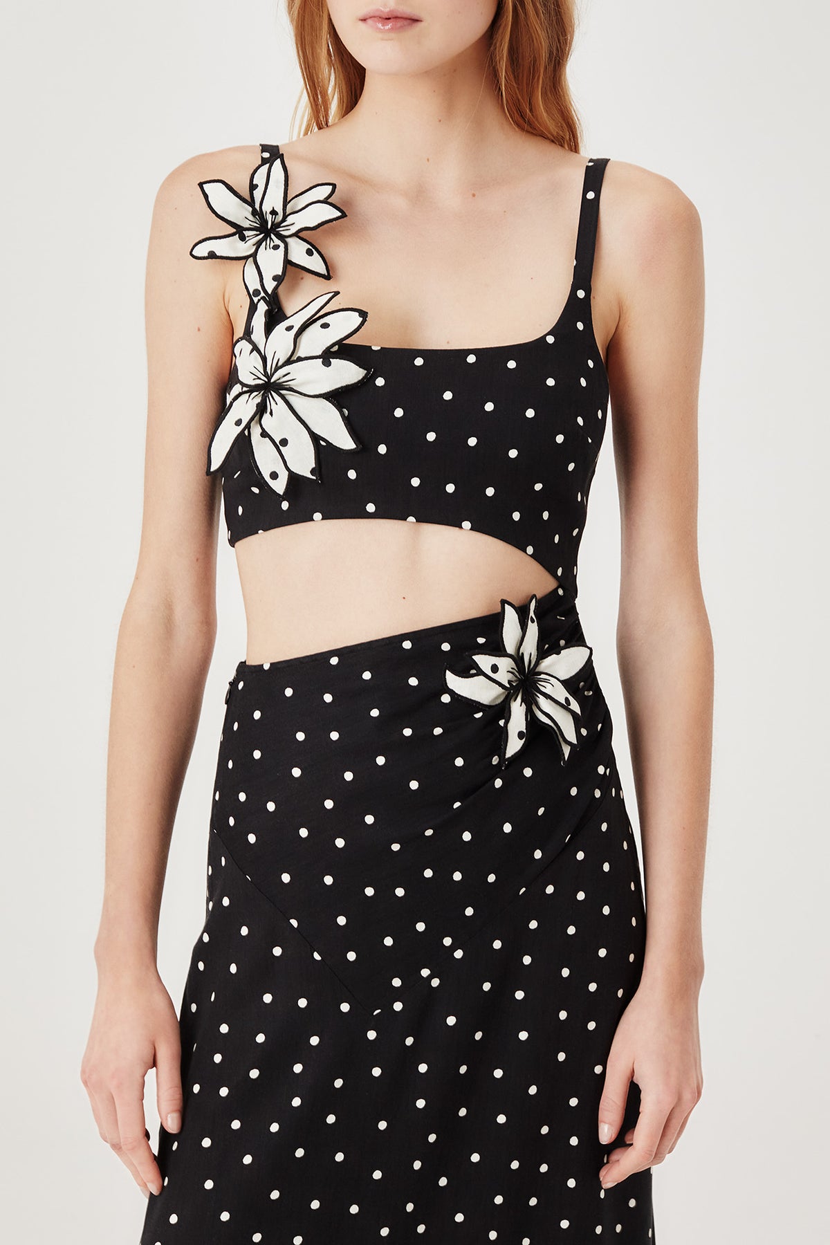 Robe longue à pois