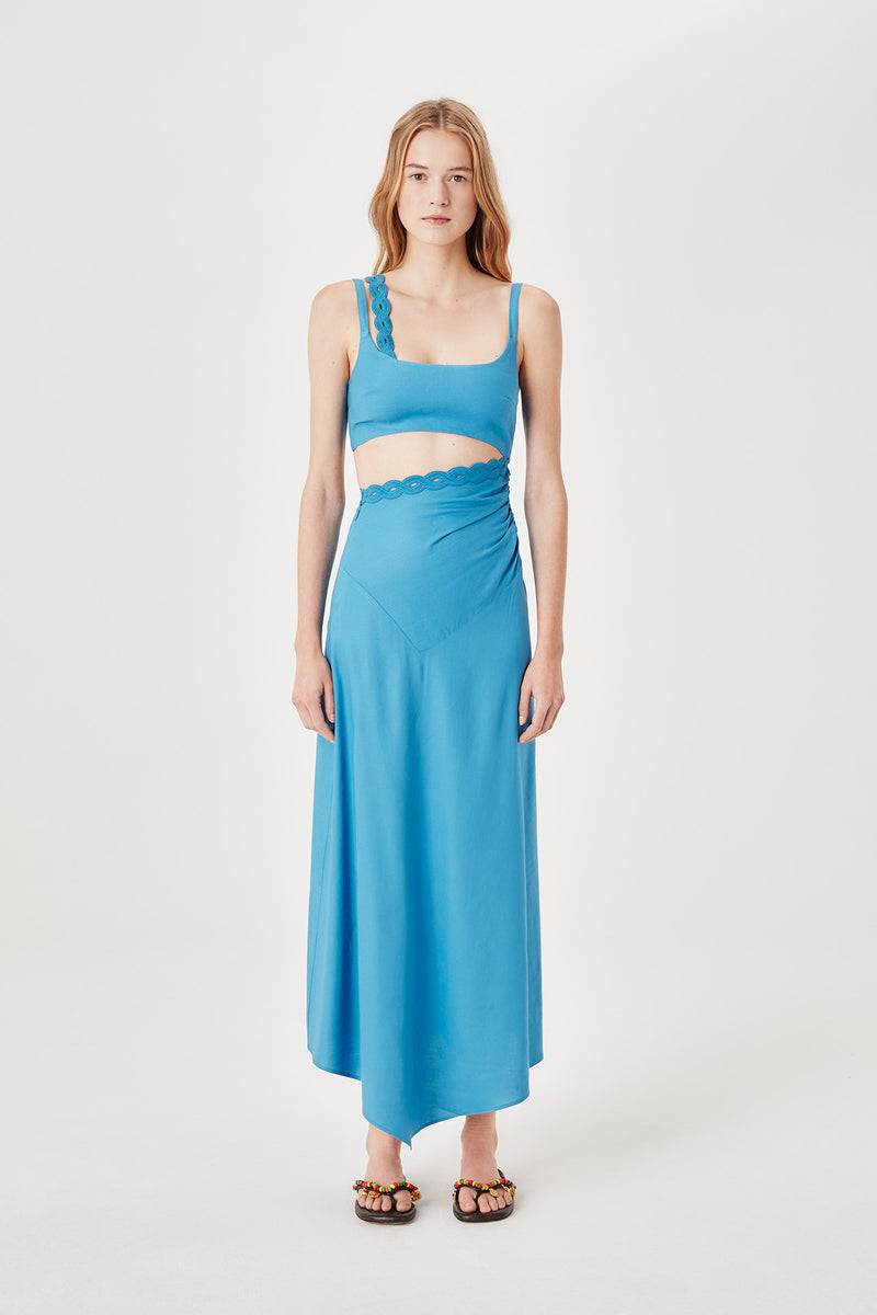 Robe longue à bretelle tresse