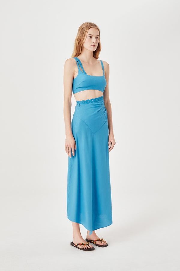 Robe longue à bretelle tresse