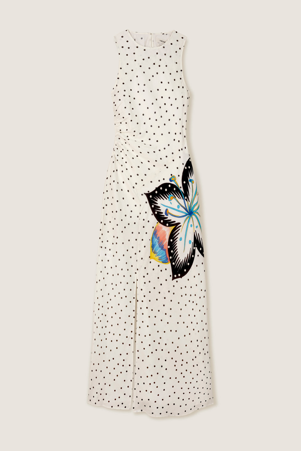 Robe longue à pois