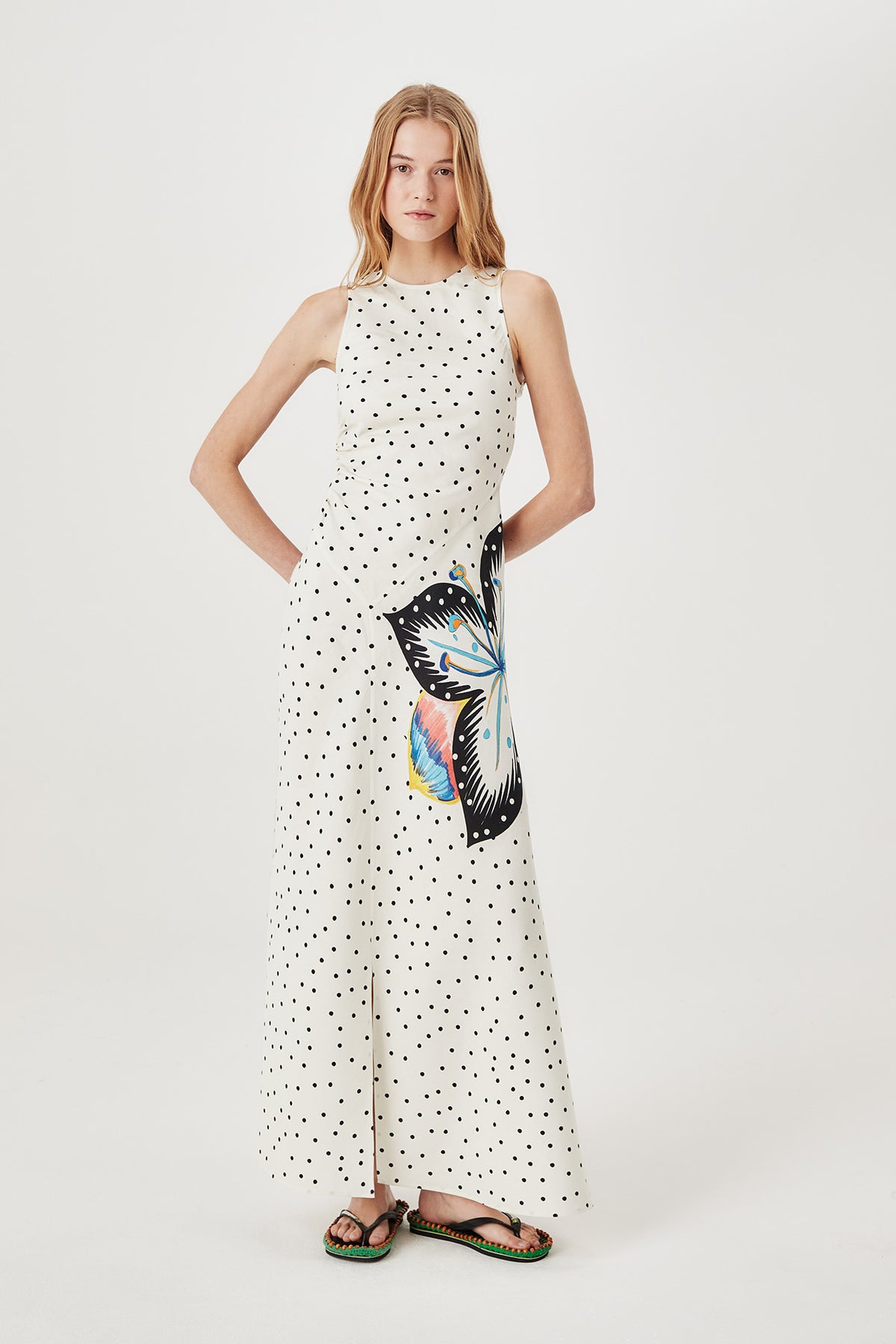 Polka dot maxi dress