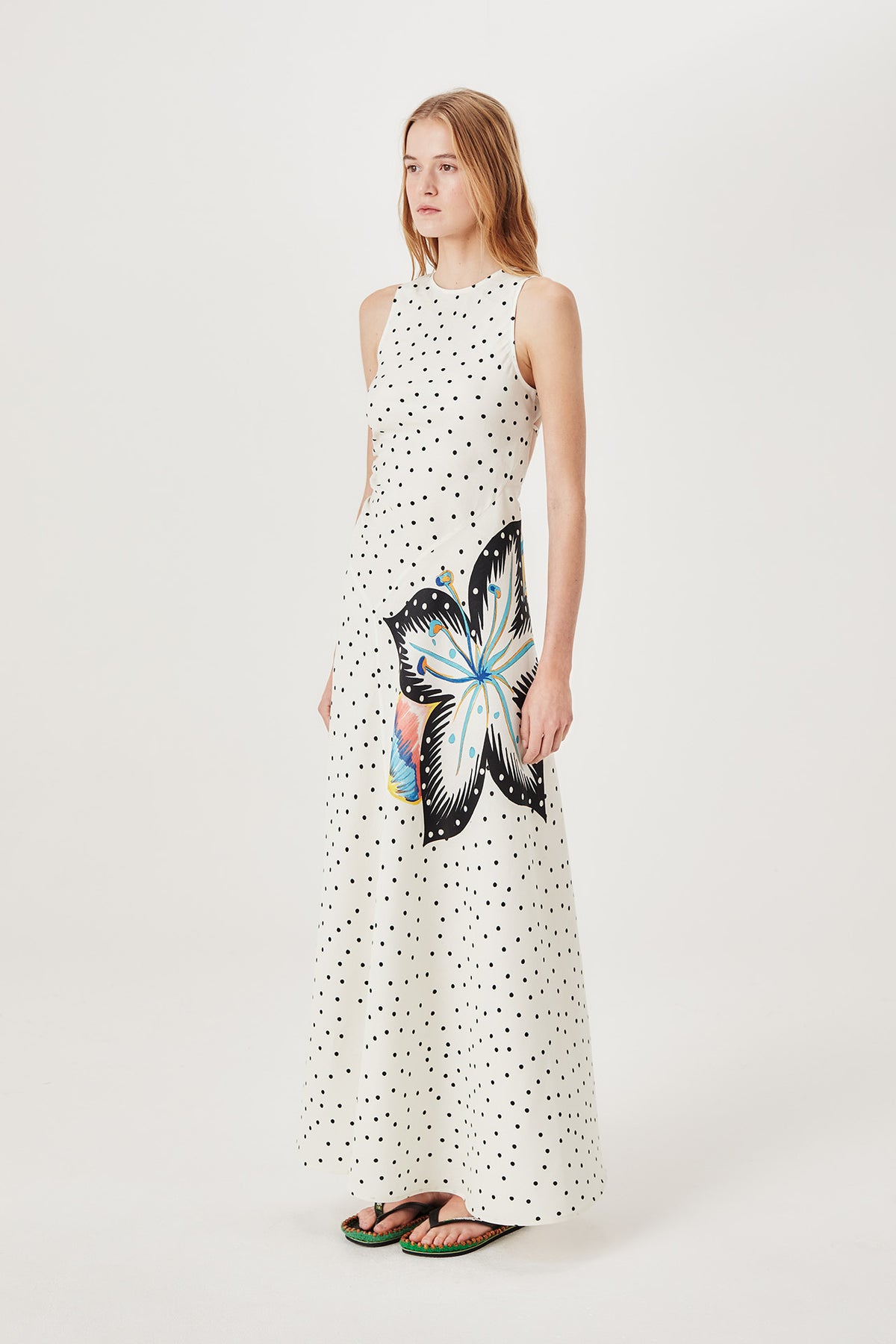 Polka dot maxi dress