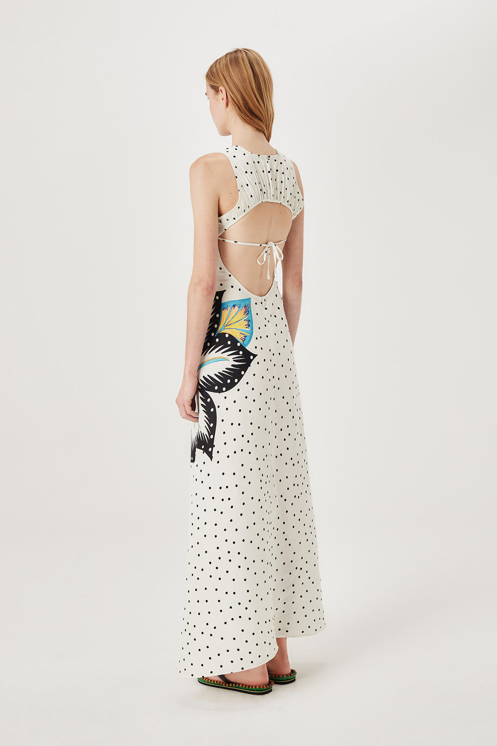 Robe longue à pois