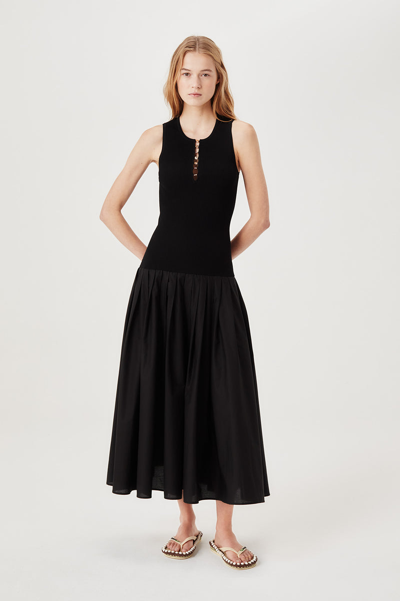 Robe longue bi matière