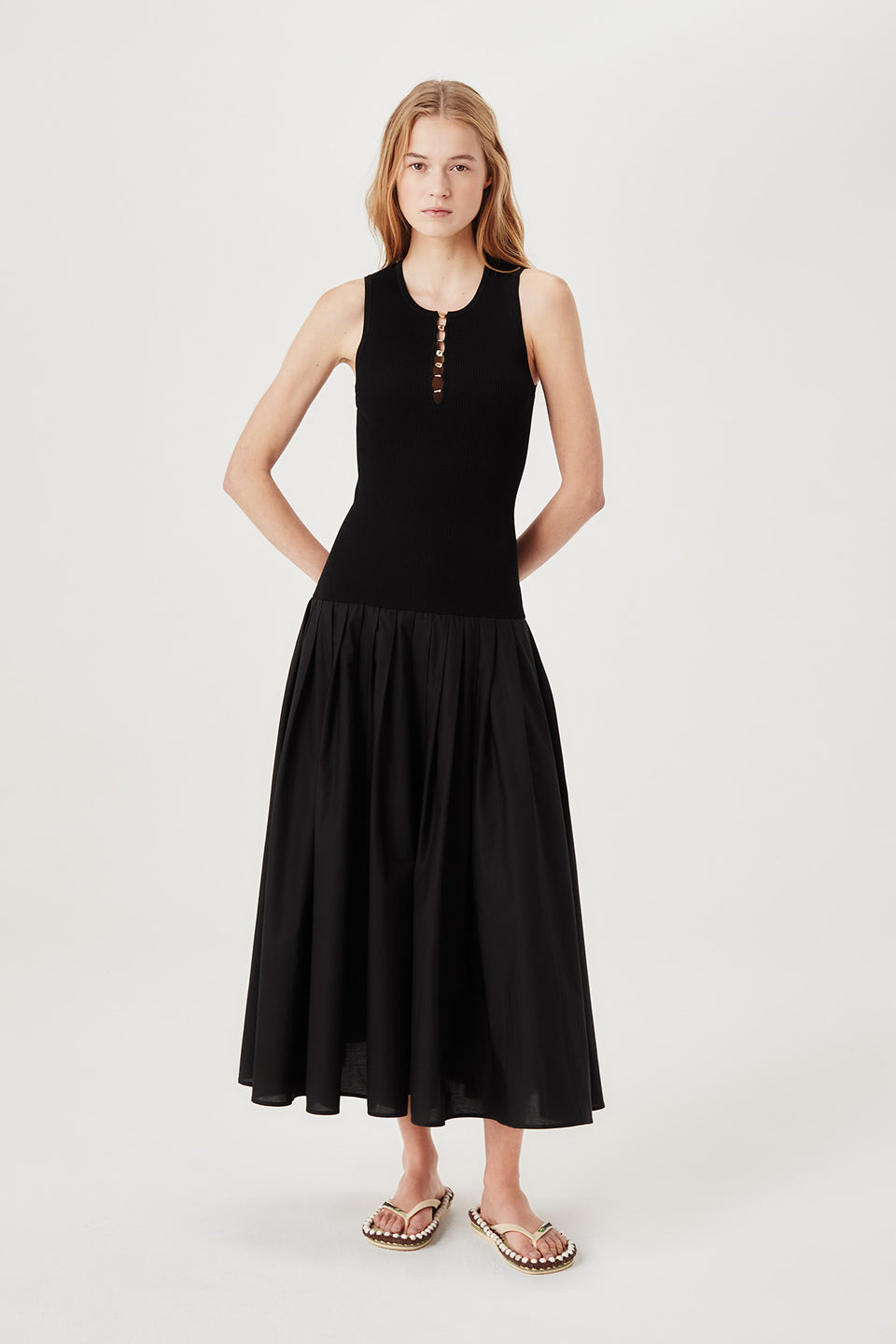 Robe longue bi matière