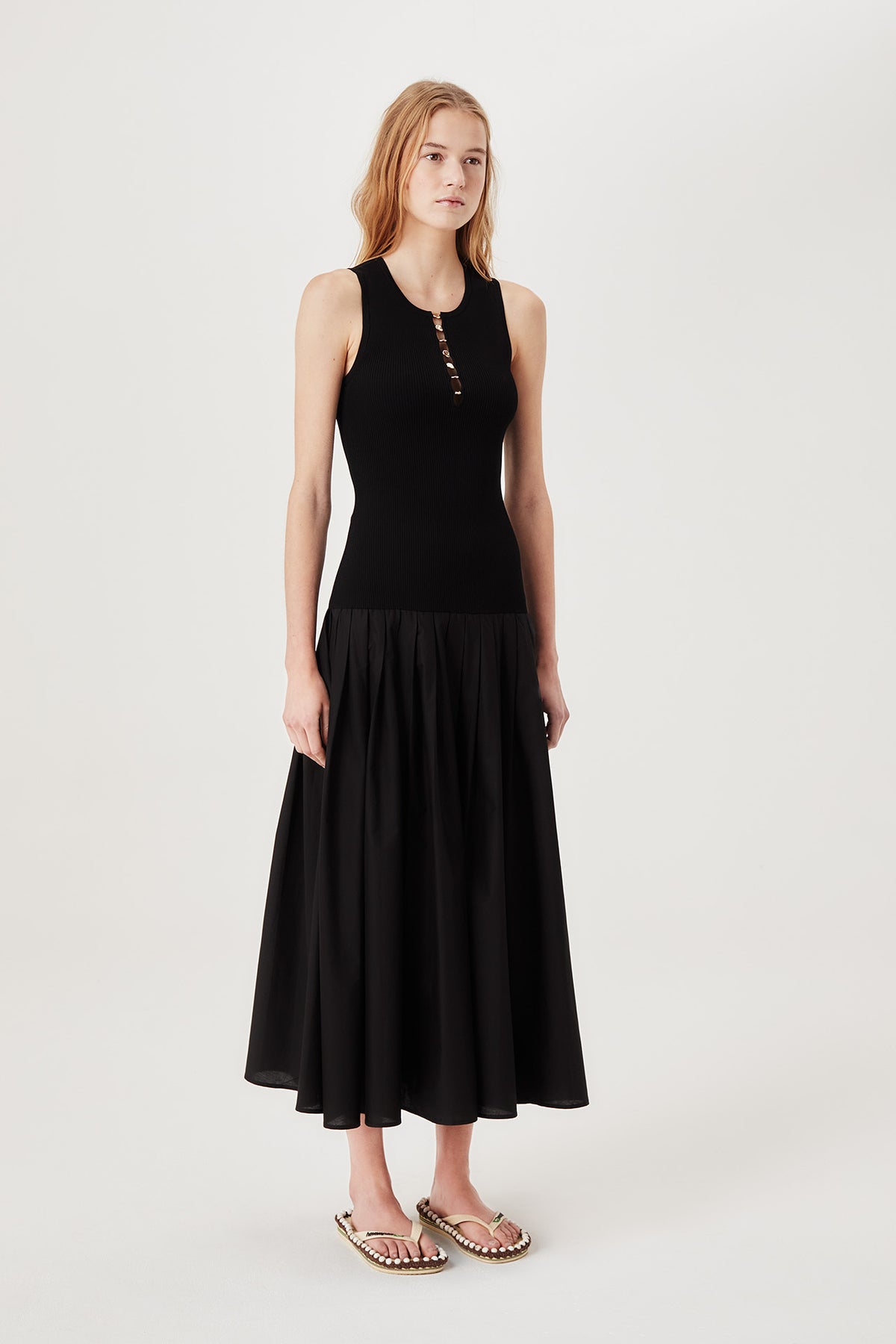 Robe longue bi matière