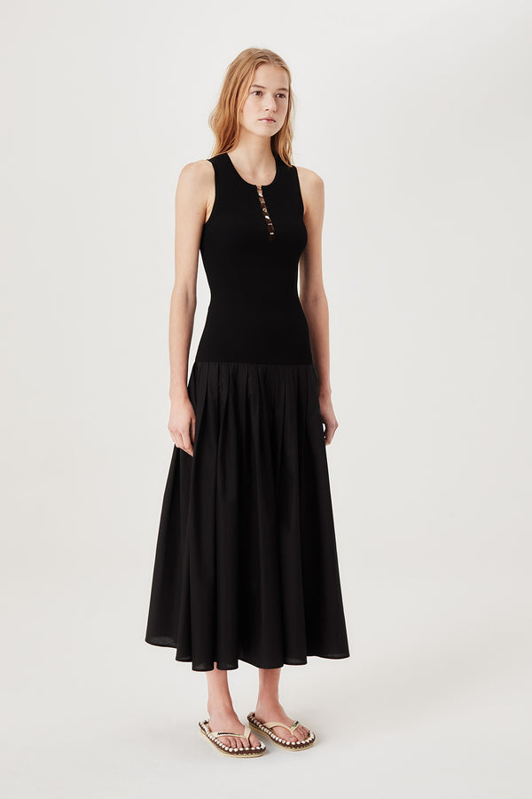 Robe longue bi matière