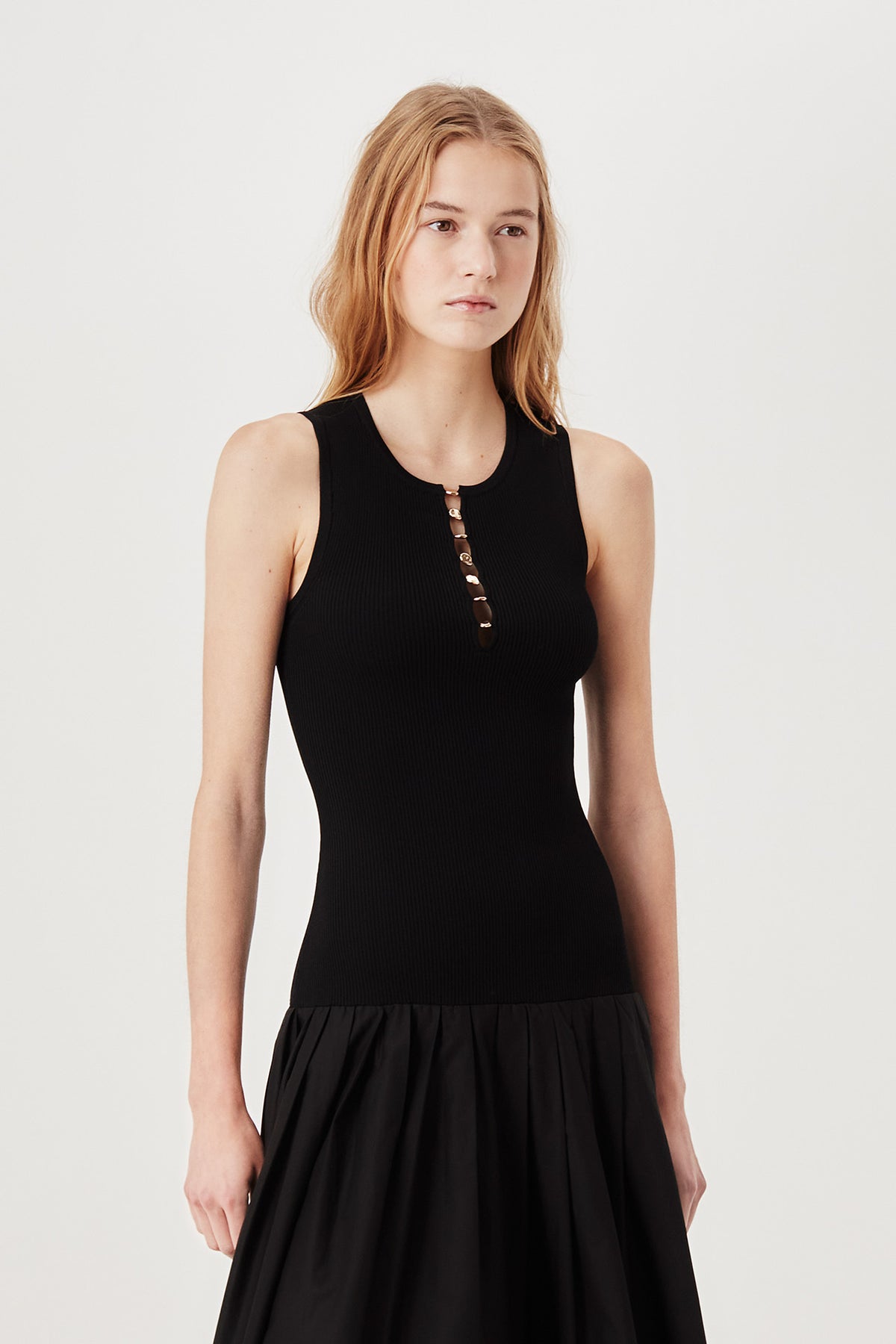 Robe longue bi matière