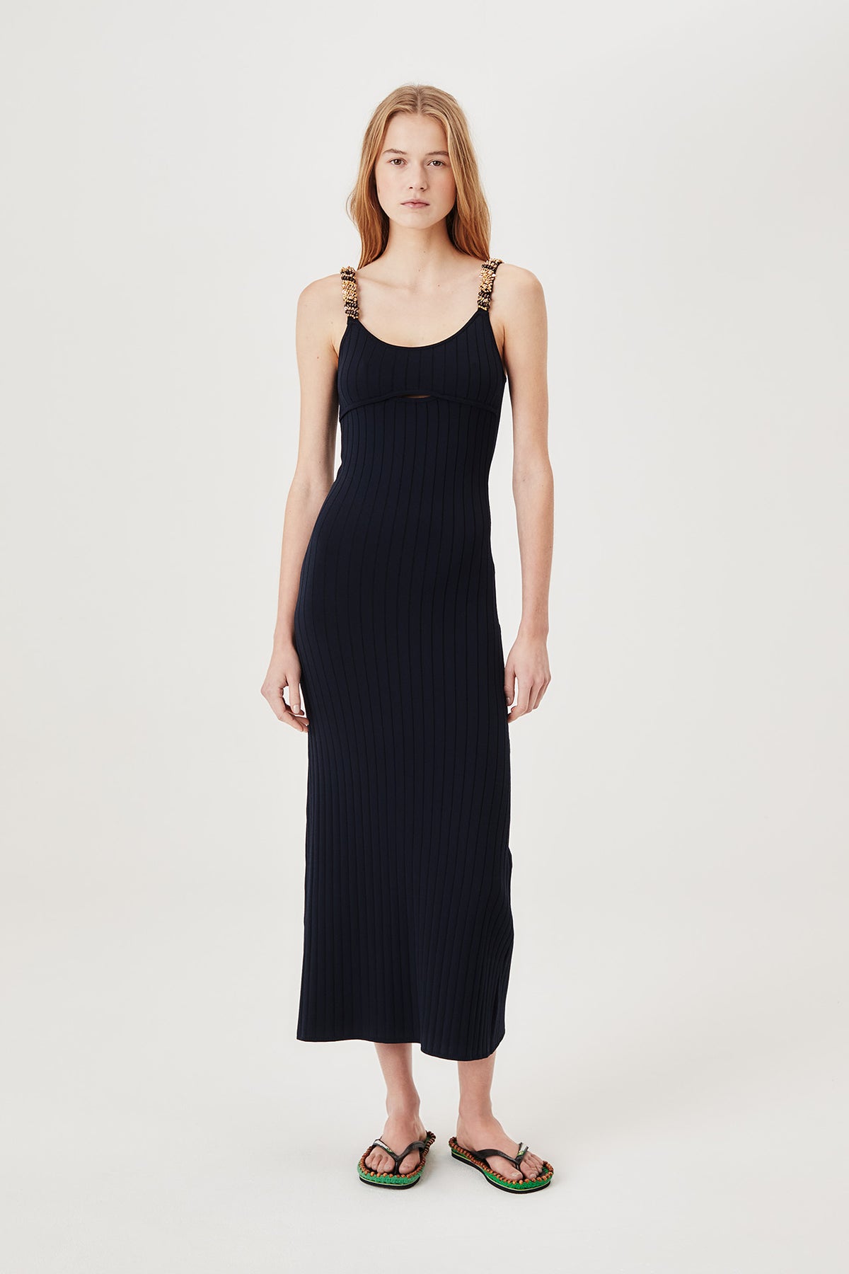 Long backless knit dress
