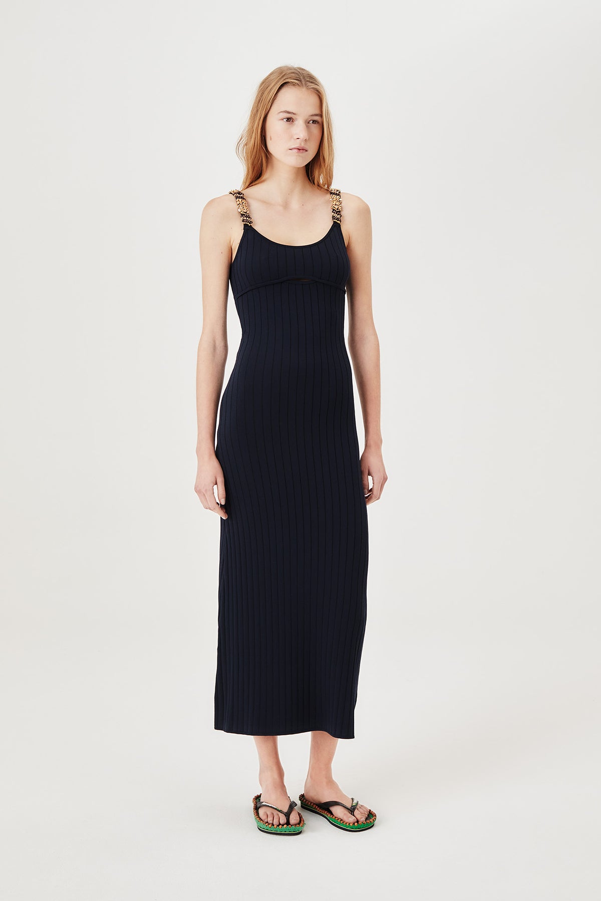Long backless knit dress