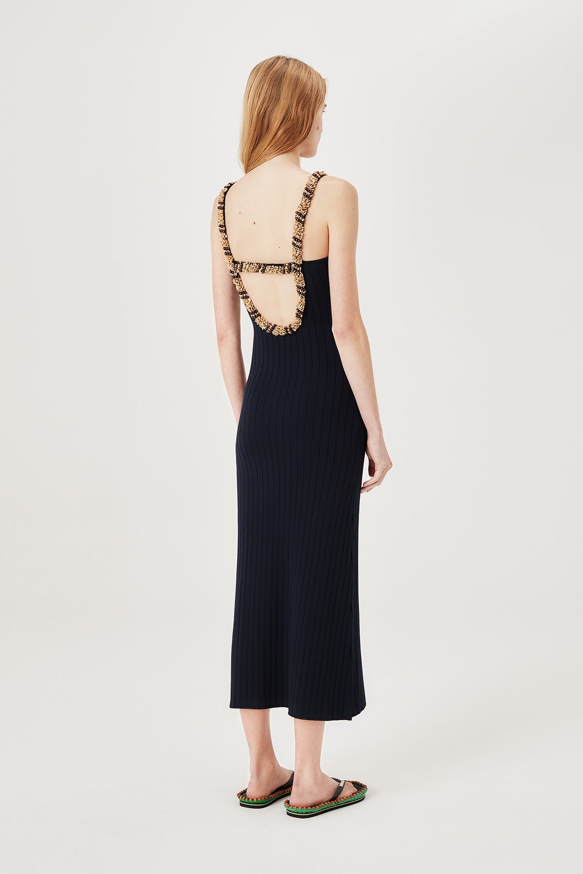 Long backless knit dress