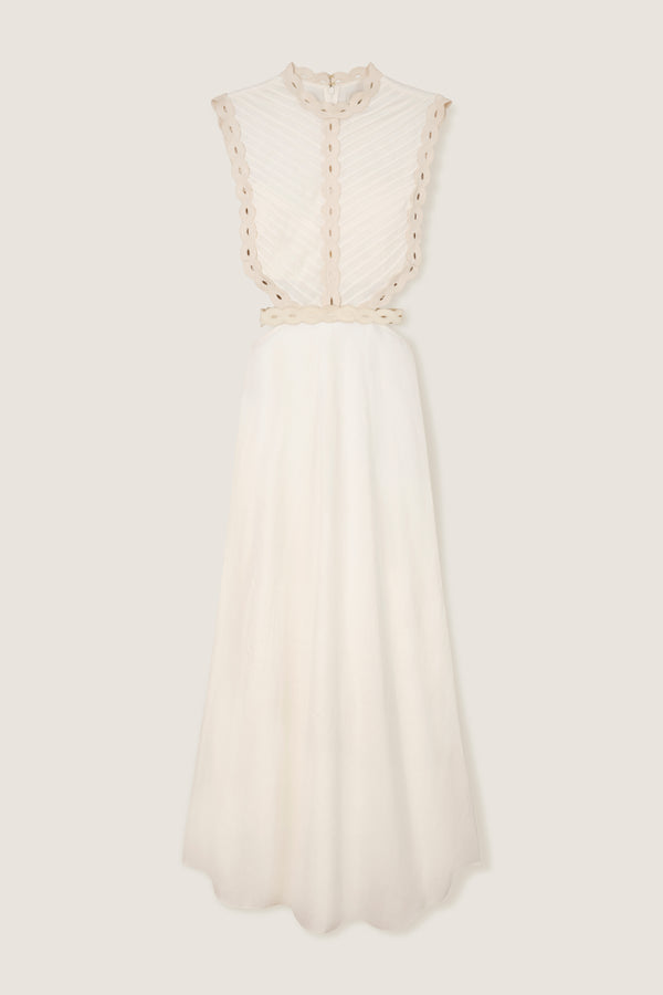 Robe longue à plastron