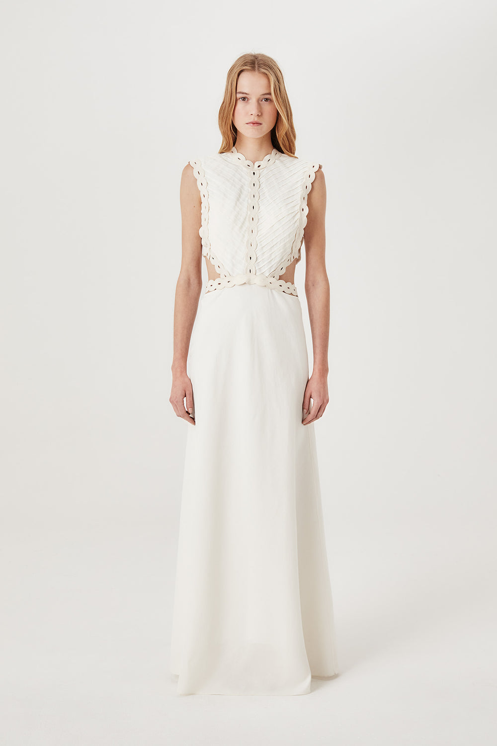 Robe longue à plastron