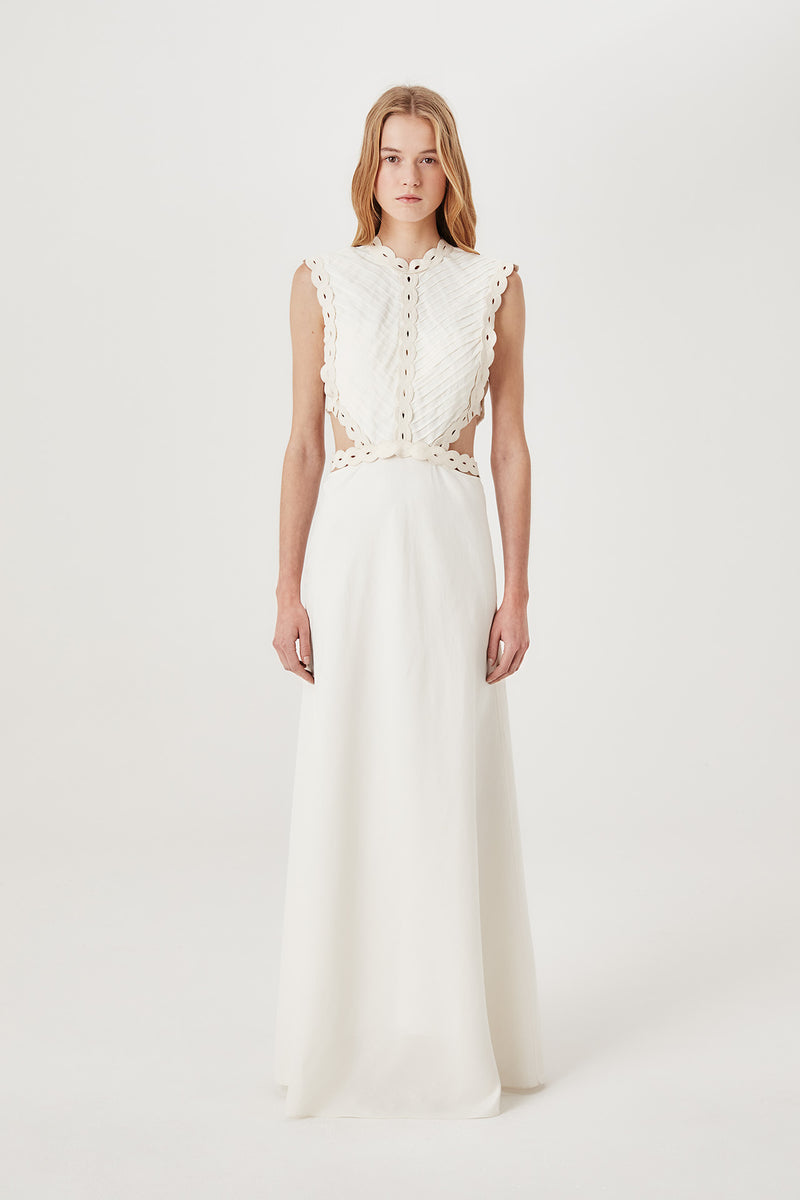 Robe longue à plastron