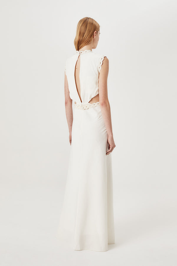 Robe longue à plastron